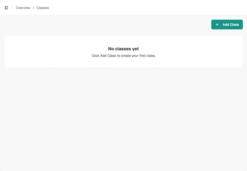 Open the Classes page screenshot